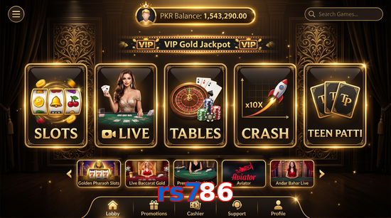 Main screen of Rs786 casino page for PK players
